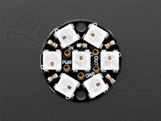 LED Ring NeoPixel Jewel - 7x WS2812 5050 RGB LEDs - Adafruit 2226